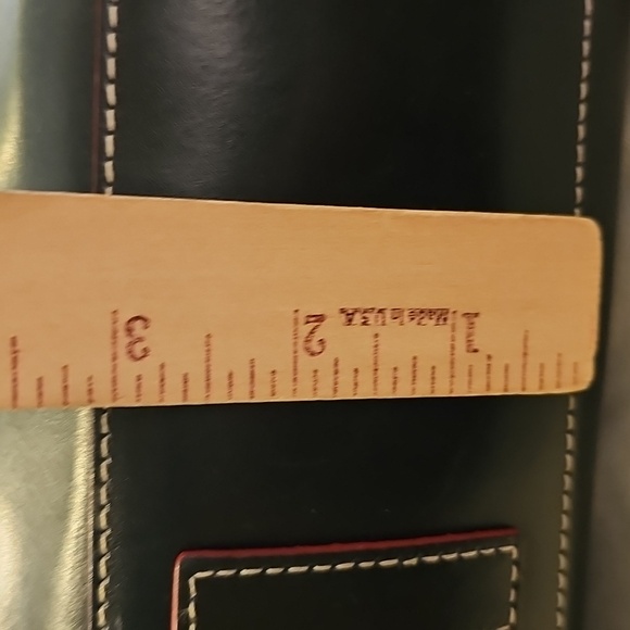 Lodis Black Leather Tote Bag With Red Edge Trim - Picture 7 of 11